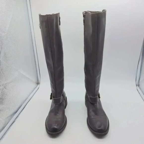 Enzo Angiolini Easayin Blue Leather Suede Knee Boots  sz 6 - Picture 3 of 8